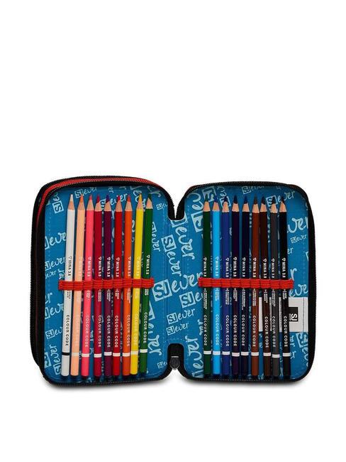 EVER DRIFT BOY 3 zip pencil case with school kit red-orange - Cases and Accessories