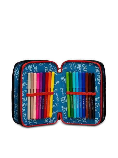 EVER DRIFT BOY 3 zip pencil case with school kit red-orange - Cases and Accessories