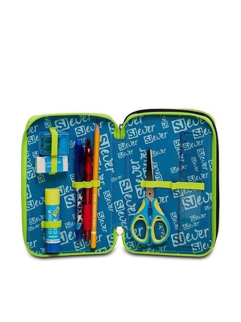 EVER URBY BOY 3 zip pencil case with school kit Black - Cases and Accessories