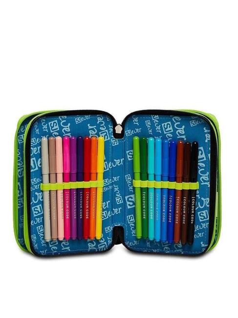 EVER URBY BOY 3 zip pencil case with school kit Black - Cases and Accessories