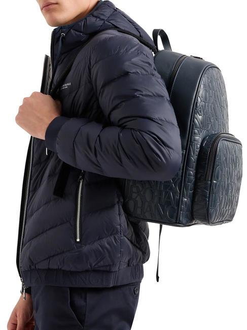 LOGO ALL OVER Laptop backpack 15.6" Navy blue - Laptop backpacks