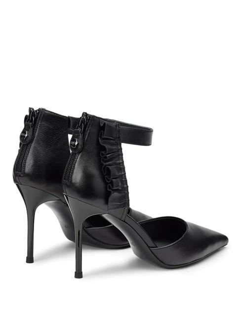 QUEEN 3956 Leather pumps with ruffles black - Women’s shoes