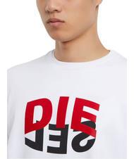 DIESEL S-GIRK Cotton crewneck sweatshirt white - Sweatshirts - 3