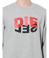 DIESEL S-GIRK Cotton crewneck sweatshirt grey - Sweatshirts - 3