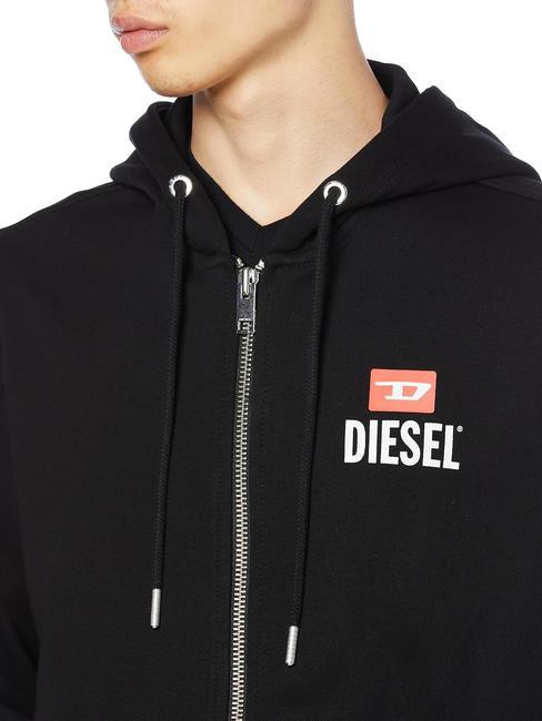 S-GIRK Full zip sweatshirt with hood black - Sweatshirts