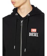 DIESEL S-GIRK Full zip sweatshirt with hood black - Sweatshirts - 3
