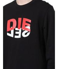 DIESEL S-GIRK Cotton crewneck sweatshirt black - Sweatshirts - 2