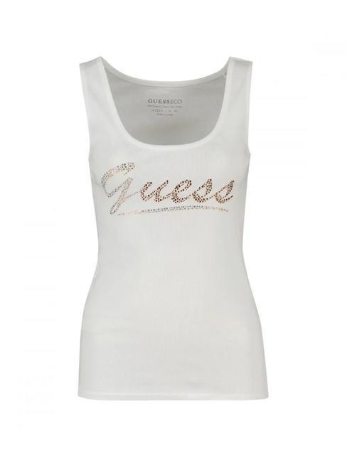 LOGO GLITTER Cotton tank top purwhite - T-shirt