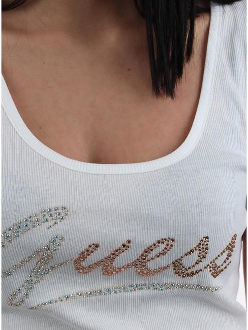 LOGO GLITTER Cotton tank top purwhite - T-shirt