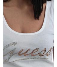 GUESS LOGO GLITTER Cotton tank top purwhite - T-shirt - 4