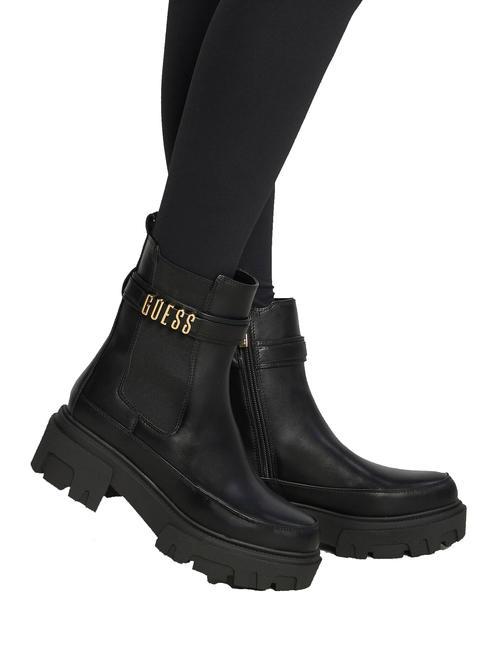 YELMA Metallic logo ankle boots BLACK - Women’s shoes