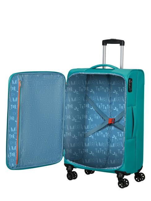 SEA SEEKER Medium size trolley aqua / green - Semi-rigid Trolley Cases