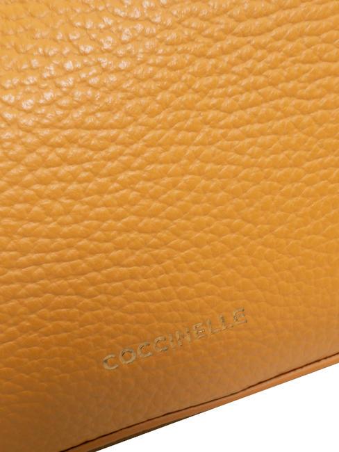 LILY Mini leather bag with chain handle apricot - Women’s Bags