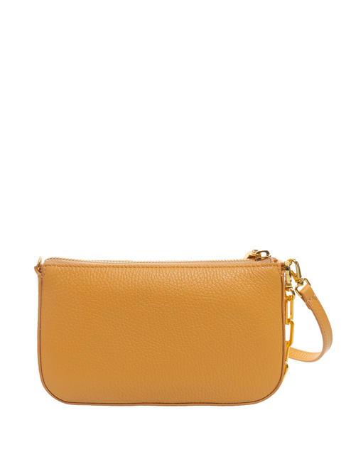 LILY Mini leather bag with chain handle apricot - Women’s Bags