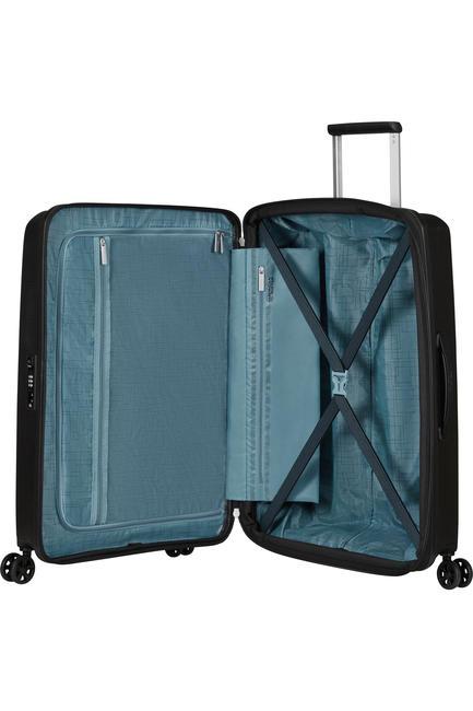 AEROSTEP Expandable medium size trolley BLACK - Rigid Trolley Cases