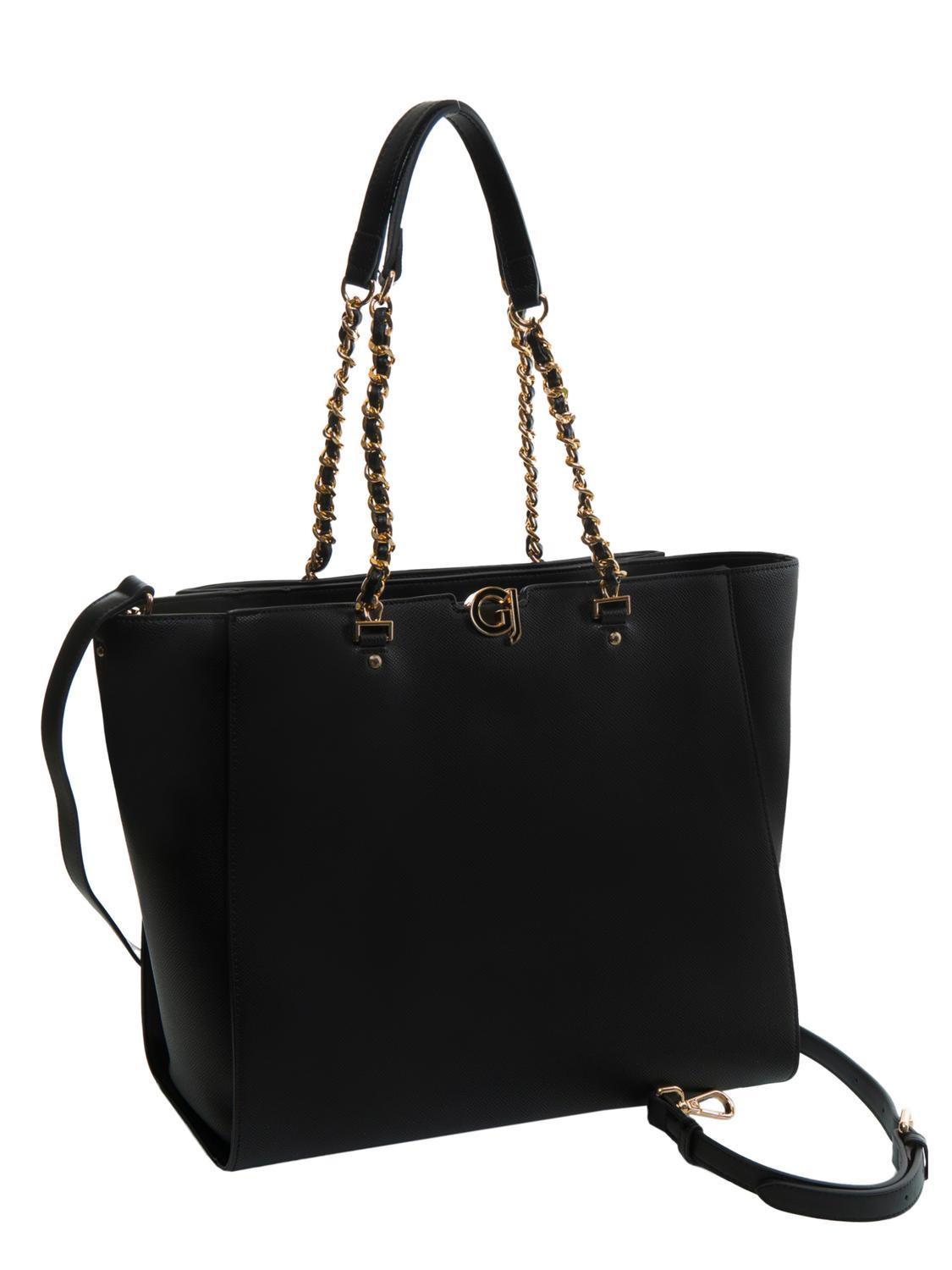 Gaudi Zaffira Shopping Bag With Chain Handles Black Buy At Outlet Prices