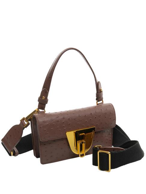NICO OSTRICH Mini printed leather bag carob - Women&rsquo;s Bags