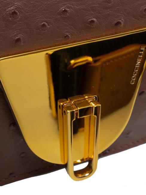 NICO OSTRICH Mini printed leather bag carob - Women&rsquo;s Bags