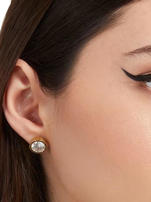 DAKTARI Earrings with zircons steel - Earrings