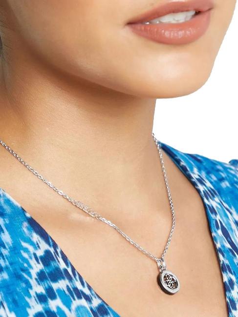 4G LOGO Necklace with charm rhodium/black - Necklaces