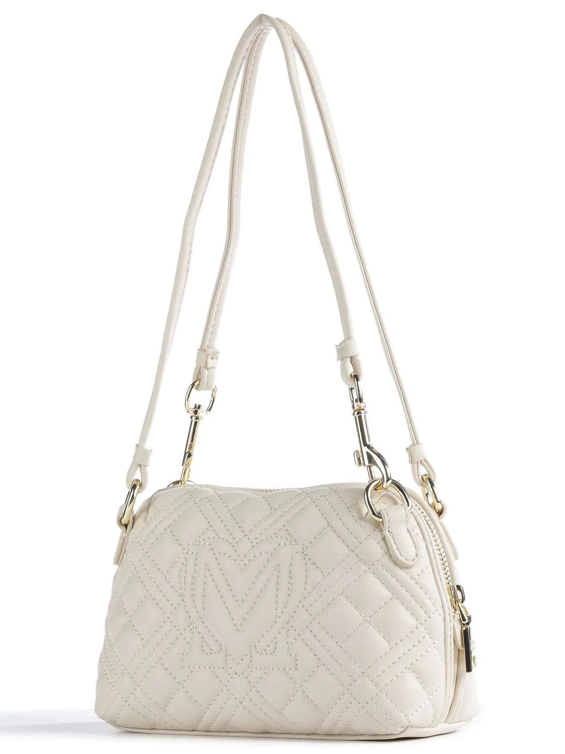 Love Moschino Quilted Micro Shoulder Bag Ivory - Buy At Outlet Prices!