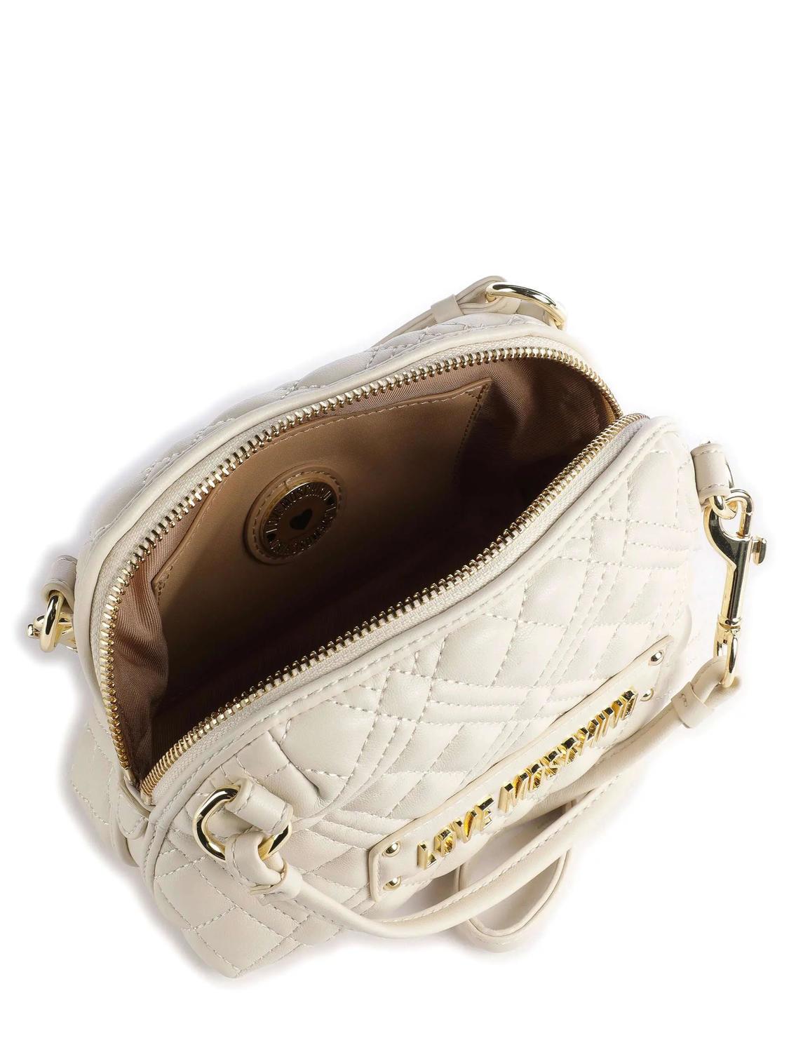 Love Moschino Quilted Micro Shoulder Bag Ivory - Buy At Outlet Prices!