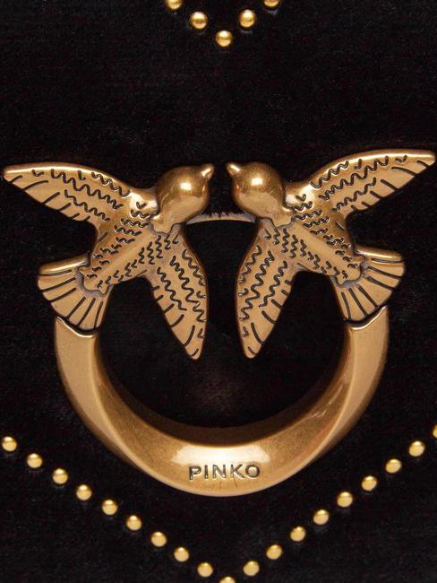 LOVE CLICK Mini velvet bag with studs black-antique gold - Women&rsquo;s Bags