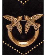 PINKO LOVE CLICK Mini velvet bag with studs black-antique gold - Women&rsquo;s Bags - 4