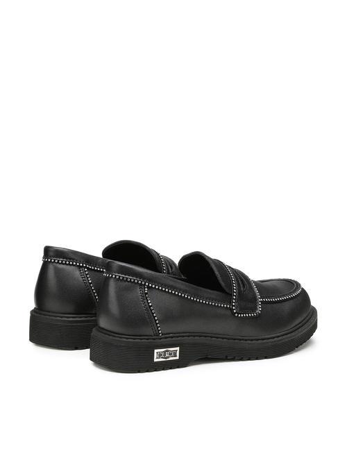 SABBATH 0064 KIDS Moccasins with rhinestone profiles black - Baby Shoes