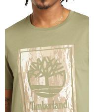 TIMBERLAND STACK LOGO Cotton T-shirt cassel earth - T-shirt - 3
