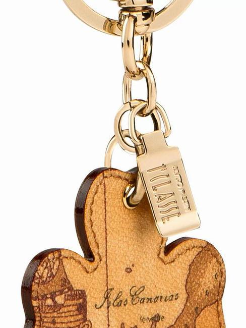 GEO CLASSIC Four-leaf clover charm key ring NATURAL - Key holders