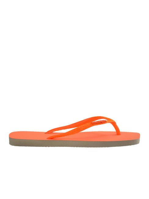 SQUARE GLITTER NEON Flip flops beige / orange - Women’s shoes