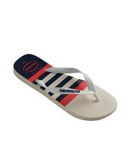 HAVAIANAS flip flops TOP NAUTICAL white/white/navy blue - Men’s shoes - 3