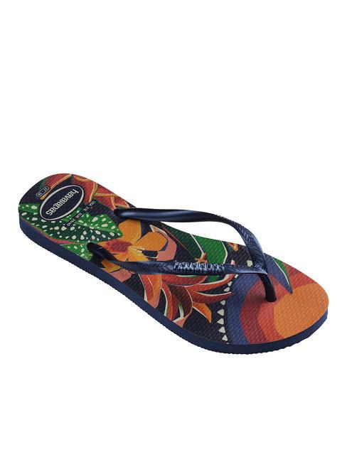  SLIM TROPICAL flip flops NAVY / BLUE / NAVY - Women’s shoes