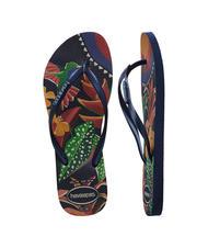HAVAIANAS  SLIM TROPICAL flip flops NAVY / BLUE / NAVY - Women’s shoes - 4