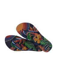 HAVAIANAS  SLIM TROPICAL flip flops NAVY / BLUE / NAVY - Women’s shoes - 6