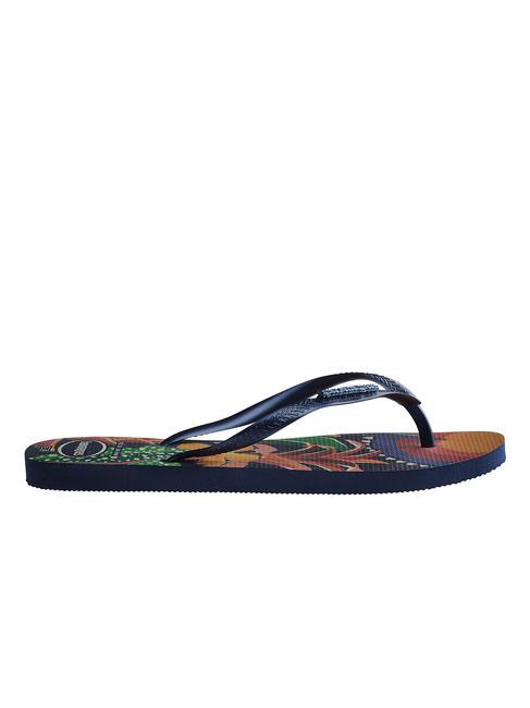 SLIM TROPICAL flip flops NAVY / BLUE / NAVY - Women’s shoes