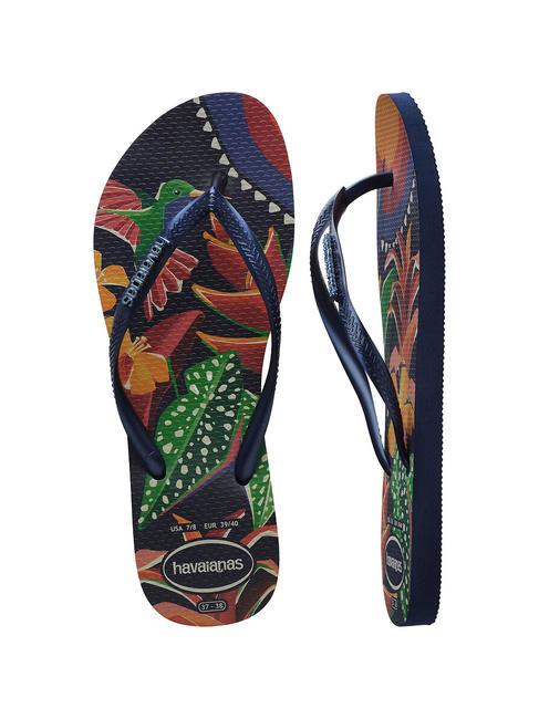  SLIM TROPICAL flip flops NAVY / BLUE / NAVY - Women’s shoes