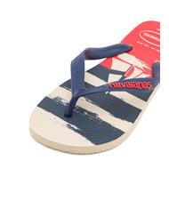 HAVAIANAS flip flops TOP NAUTICAL beige straw/navy blue/ruby red - Men’s shoes - 3