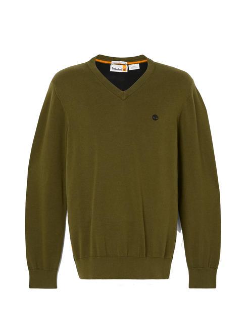 WILLIAMS RIVER  Cotton sweater darkoliv - Men's Sweaters