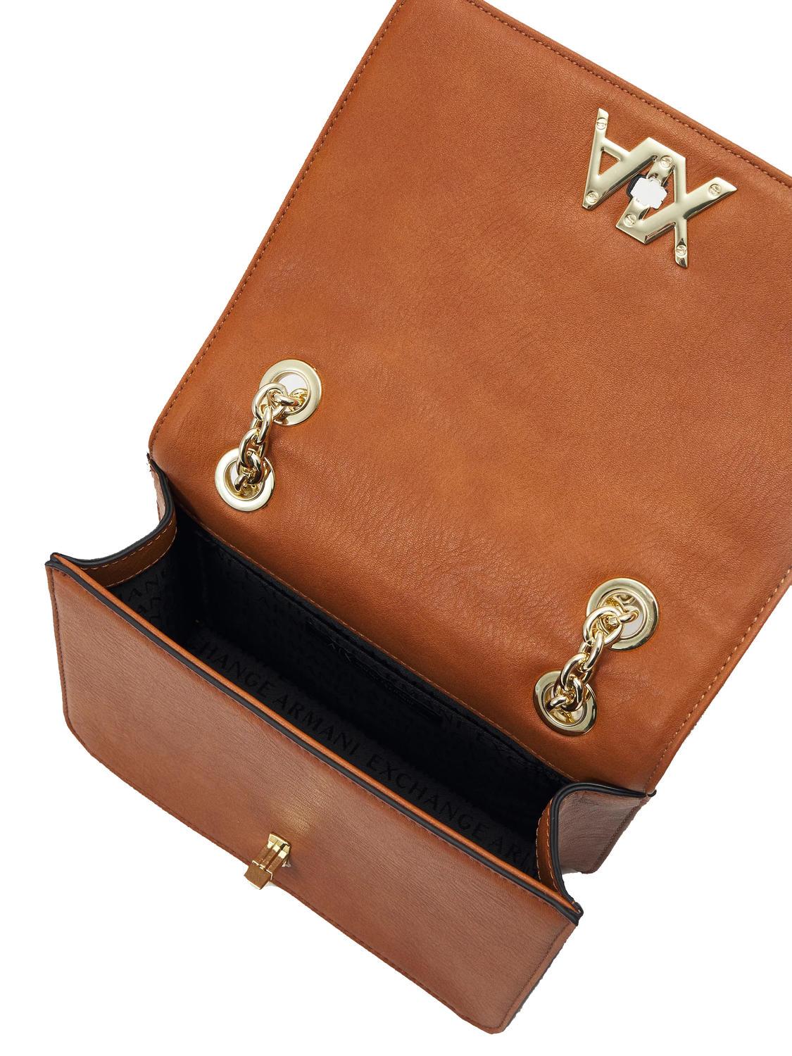 Armani Exchange A|X Canvas Convertible Chain Shoulder Bag Leather  