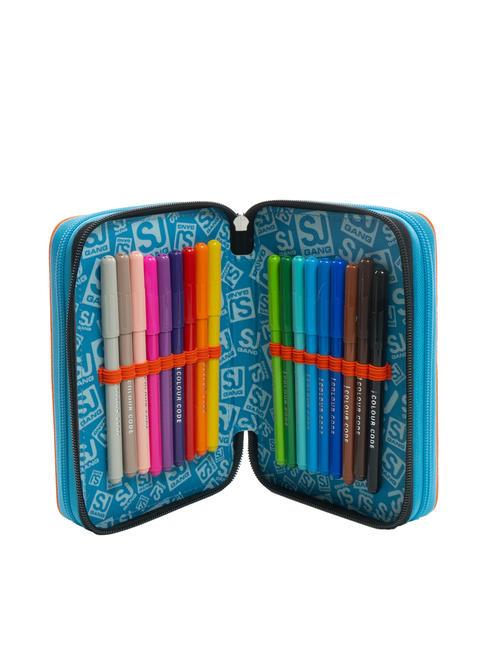 CUCCIOLI 3 zip pencil case with school kit Black - Cases and Accessories