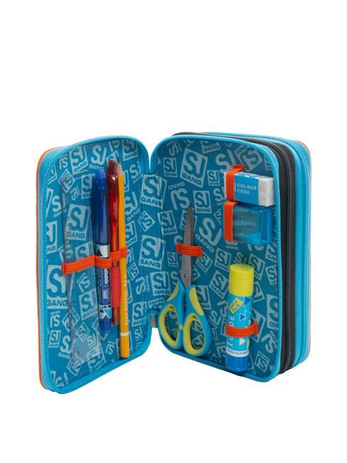 CUCCIOLI 3 zip pencil case with school kit Black - Cases and Accessories