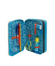 SJGANG CUCCIOLI 3 zip pencil case with school kit Black - Cases and Accessories - 3