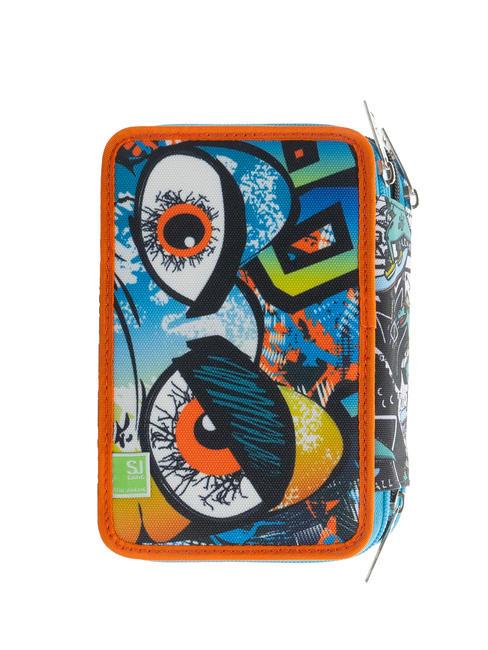 CUCCIOLI 3 zip pencil case with school kit Black - Cases and Accessories