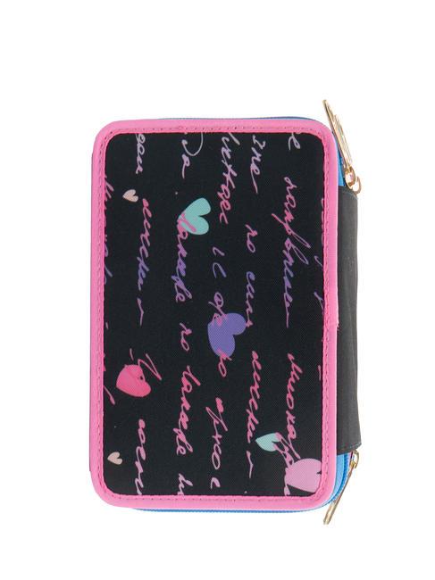 DREAMS&FLOWERS 3 zip pencil case with school kit Black - Cases and Accessories