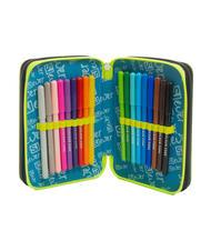 SJGANG EVER 3 zip pencil case with school kit Bluedeep - Cases and Accessories - 2