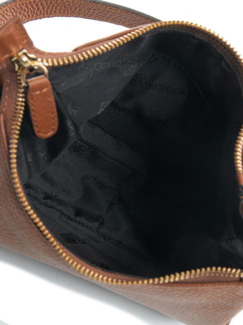 SANDRA Leather shoulder bag with fringes brown - Women’s Bags