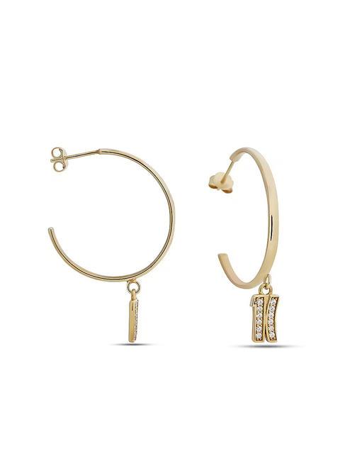 BROADWAY Circle earrings with pendant gold - Earrings