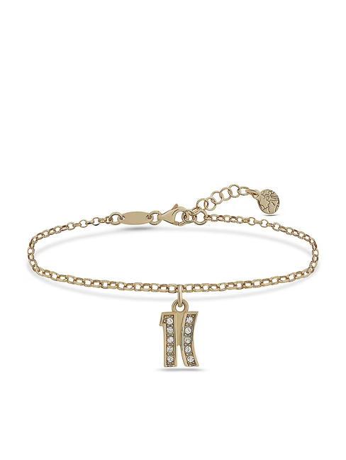 BROADWAY Bracelet with logo charm and zircons gold - Bracelets